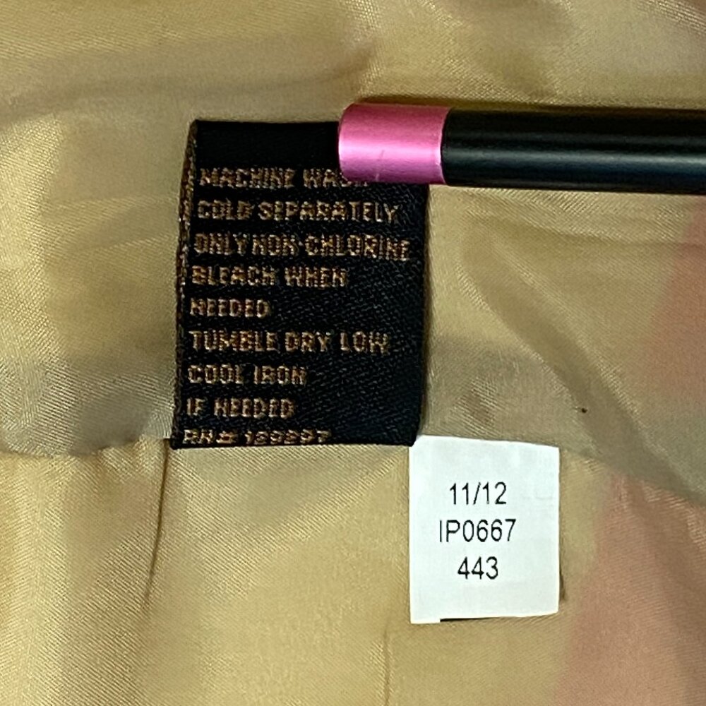 Vintage Iman Platinum Pleated Trench Coat Beige Pink White Classic L Rain Jacket - Picture 12 of 13